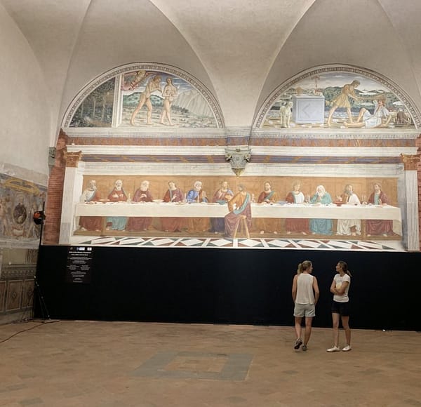 Chianti bike tour - Badia a Passignano, fresco of D. Ghirlandaio