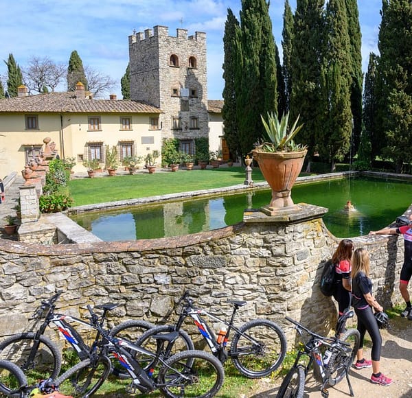 A view of Verrazzano Castle - by bike